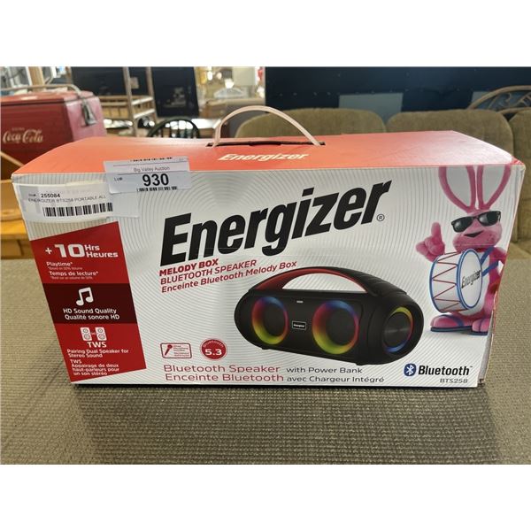 ENERGIZER BTS258 PORTABLE ALL WEATHER WIRELESS RECHARGABLE SPEAKER WITH MIC - TESTED WEORKING, RETAI