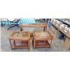 Image 1 : 2 GLASS TOP ENDTABLES AND SOFA TABLE
