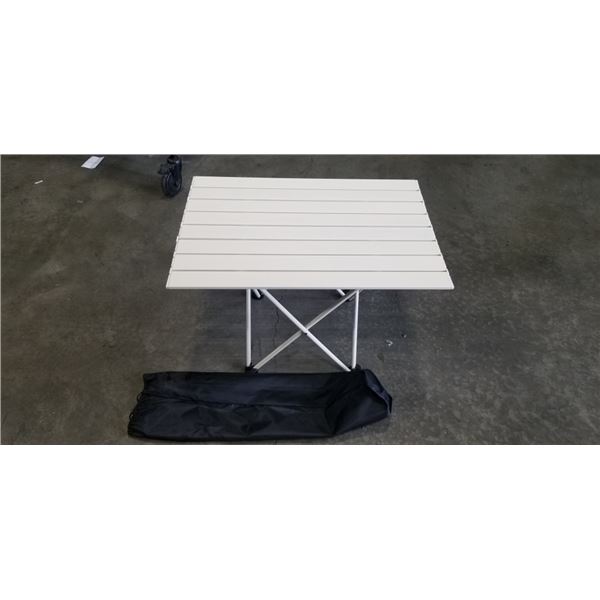NEW WHITE FOLDING CAMP TABLE 27X18 INCH