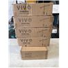Image 1 : 4 VIVO DUAL MONITOR DESK MOUNTS, AND VIVO KEYBOARD TRAY