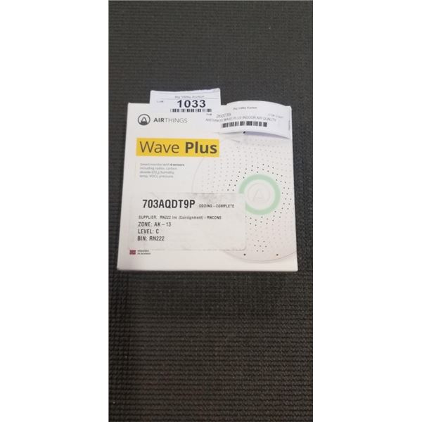 AIRTHINGS WAVE PLUS INDOOR AIR QUALITY MONITOR WITH RADON DETECTION - TESTED WORKING, RETAIL $299