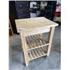 Image 2 : BUTCHER BLOCK ROLLING KITCHEN ISLAND