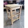 Image 2 : BUTCHER BLOCK ROLLING KITCHEN ISLAND