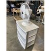Image 2 : STERILITE 3 DRAWER ORAGNIZER AND TABLE TOP FAN