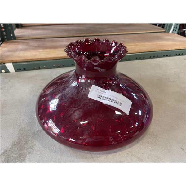 RED GLASS OIL LANTER SHADE 9-3/4 OPEN