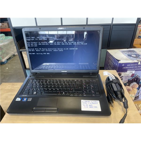 17 INCH TOSHIBA LAPTOP WITH WINDOWS 10 UPDATES, RESET AND READY TO USE WITH POWER SUPPLY 720GB HHD 4