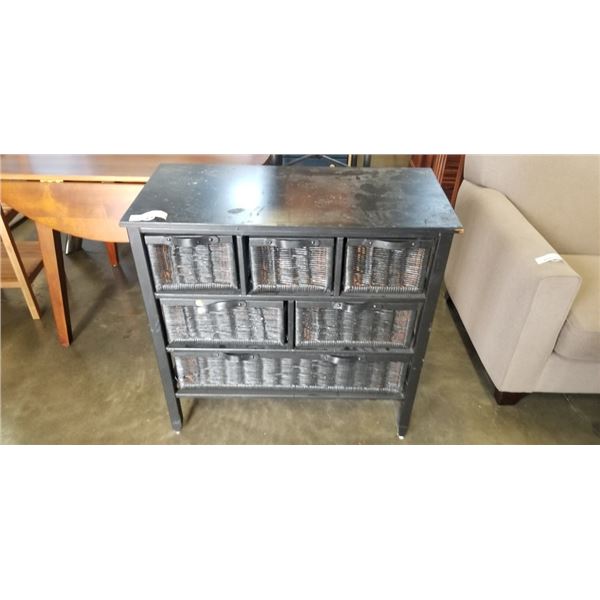 6 DRAWER BLACK ENTRY TABLE