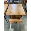 Image 2 : WOOD AND CAST IRON MATCHING END TABLES W/ 1 DRAWER