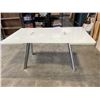 Image 1 : MODERN GLASS TOP DRAW LEAF DINING TABLE