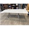Image 3 : MODERN GLASS TOP DRAW LEAF DINING TABLE