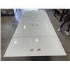 Image 4 : MODERN GLASS TOP DRAW LEAF DINING TABLE