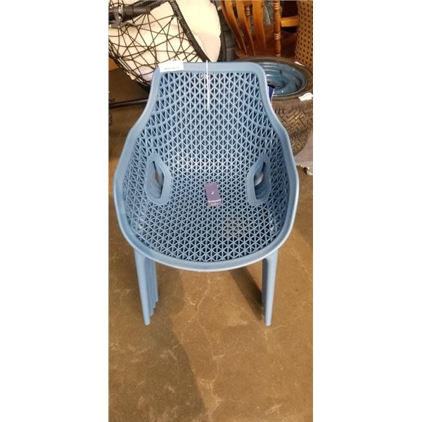 4 BLUE TUB STYLE PATIO CHAIRS