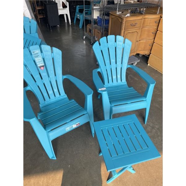 NEW FOR LIVING ADIRONDAK CHAIRS AND SIDE TABLE