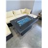 Image 1 : BRAND NEW PATIO FIRE PIT, TEMPERED GLASS TOP COMPLETE WITH COVER, WIND GUARD, ROCKS, AND NATURAL GAS