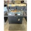 Image 4 : BRAND NEW PATIO FIRE PIT, TEMPERED GLASS TOP COMPLETE WITH COVER, WIND GUARD, ROCKS, AND NATURAL GAS