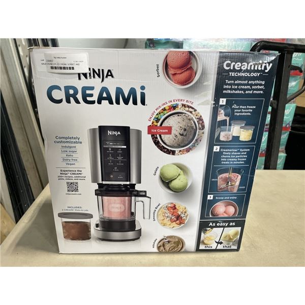 NINJA CREAMI 0.47L ICE CREAM, SORBET AND MILKSHAKE MAKER - TESTED WORKING, RETAIL $199