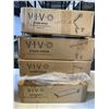 Image 1 : VIVO DOUBLE MONITOR DESK MOUNT, KEYBOARD TRAY AND  SINGLE MONITOR DESK MOUNT, AND SINGLE MONITOR ADJ