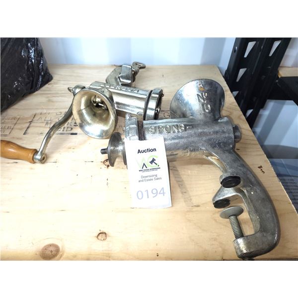 Vintage Meat Grinders A