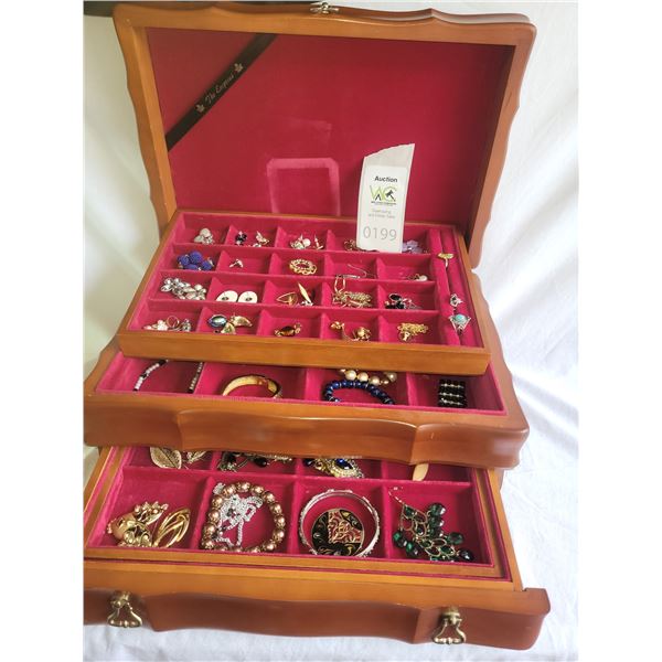 Jewelry Case & Vintage Costume Jewelry A