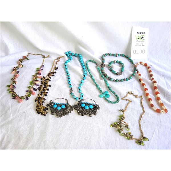 Turquoise, Garnet, Amethyst A