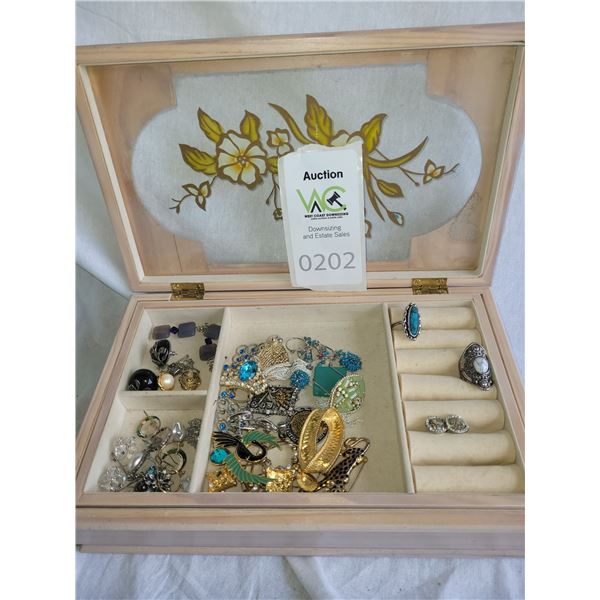 Jewelry Box With Costume Jewelry A
