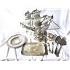 Image 1 : Vintage Pewter Sail Boat Lamp & Silver Plate  A
