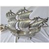 Image 9 : Vintage Pewter Sail Boat Lamp & Silver Plate  A