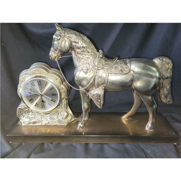 Metal Clock & Horse A