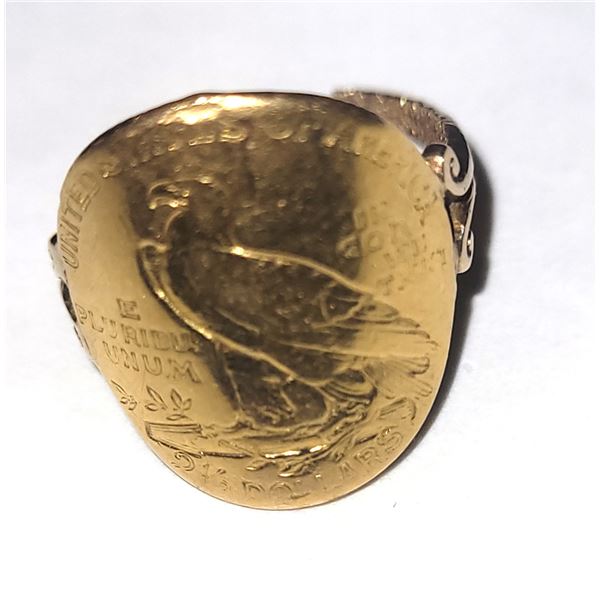 18K Gold Indian Head Coin 1913 Ring A