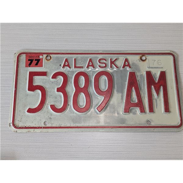 1976 ALASKA License Plate