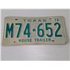 Image 1 : 1972 TEXAS House Trailer License Plate