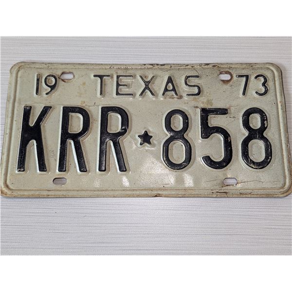 1973 TEXAS License Plate