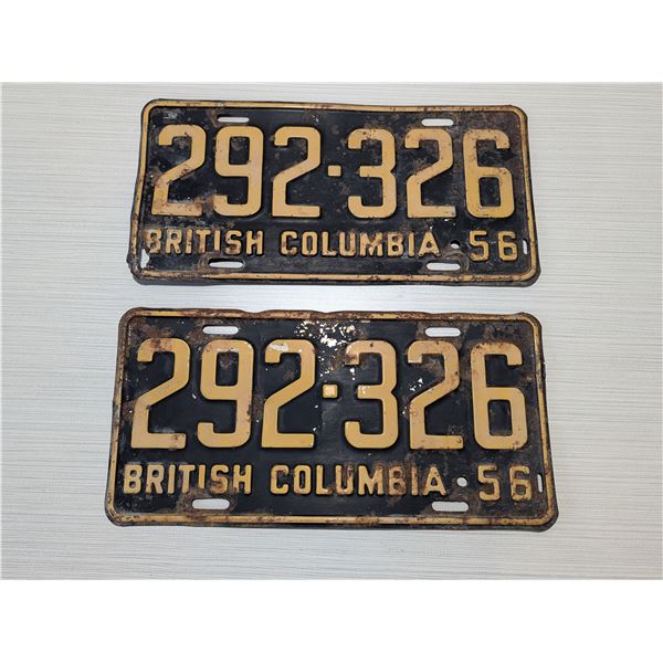 1956 BC LICENSE PLATE