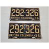 Image 1 : 1956 BC LICENSE PLATE