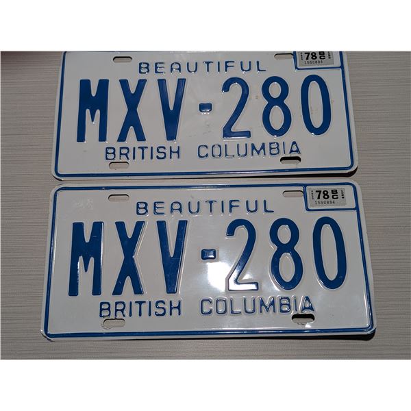 1978 BC License Plate