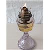 Image 2 : ANTIQUE Kerosene Oil Lamp ( Purple glass)