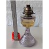 Image 3 : ANTIQUE Kerosene Oil Lamp ( Purple glass)