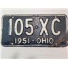 Image 1 : 1951 OHIO License Plate