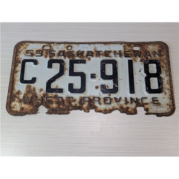 1959 SASKATCHEWAN LICENSE PLATE