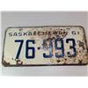 Image 1 : 1961 SASKATCHEWAN LICENSE PLATE