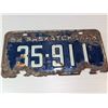 Image 1 : 1962 SASKATCHEWAN LICENSE PLATE