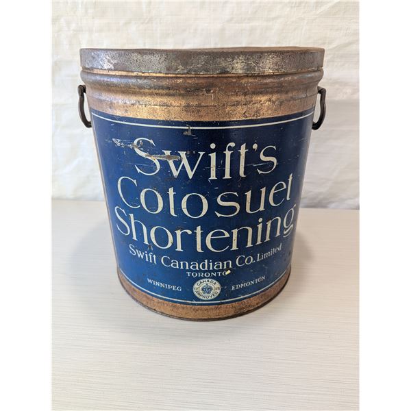 ANTIQUE Swift's Shortening Tin 14.5" x 12.25"