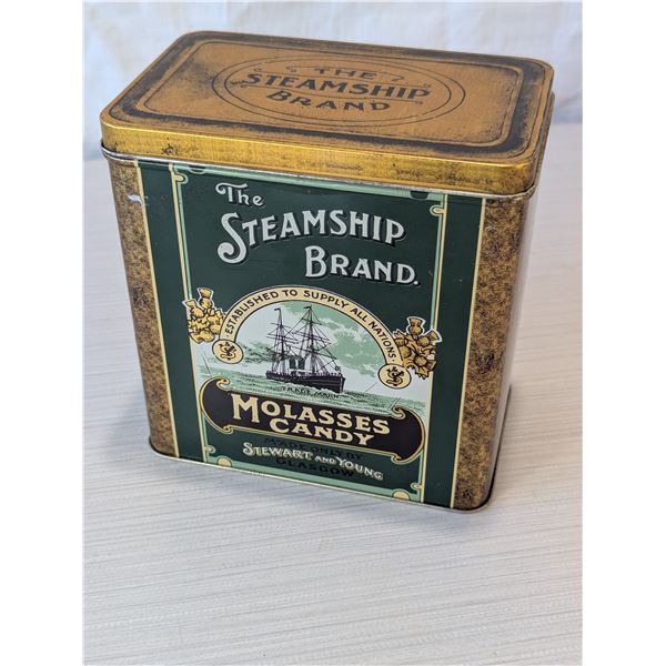 VINTAGE Steamship Brand 6"x 6"x 3.25" Tin