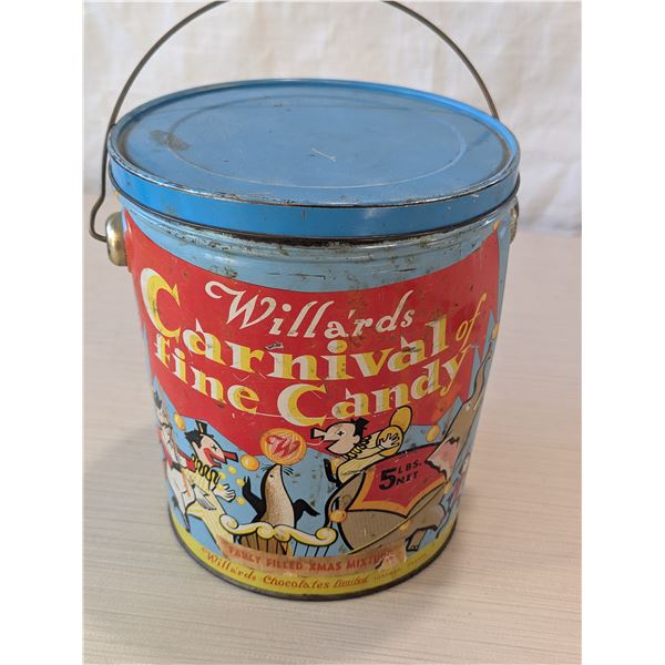 VINTAGE Willard's Carnival Fine Candy Tin
