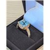 Image 1 : Silver Blue Solitaire Cocktail Ring