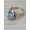 Image 2 : Silver Blue Solitaire Cocktail Ring