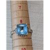 Image 3 : Silver Blue Solitaire Cocktail Ring
