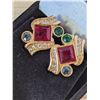 Image 1 : VINTAGE MULTICOLOUR SWAROVSKI CRYSTAL Clip-on Earrings