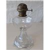 Image 1 : ANTIQUE Greek Key Depression 11" Tall Kerosene Oil Lamp