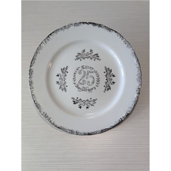 VINTAGE 25TH ANNIVERSARY WEDDING 10.25" PLATE